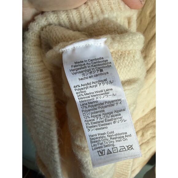 J.Crew Merino Wool Blend Relaxed Cable-Knit Cardigan, M/L $188 - Picture 8 of 8